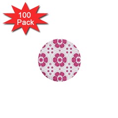 Sweety Pink Floral Pattern 1  Mini Button (100 Pack) by dflcprints