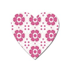 Sweety Pink Floral Pattern Magnet (heart)