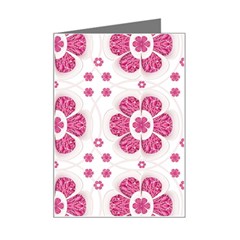 Sweety Pink Floral Pattern Mini Greeting Card by dflcprints