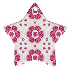 Sweety Pink Floral Pattern Star Ornament (two Sides)