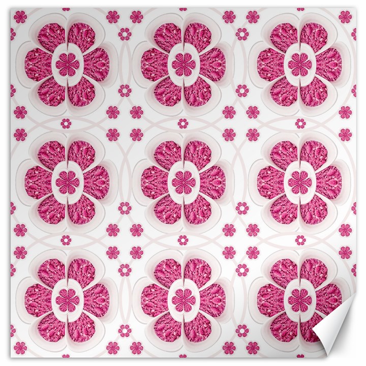 Sweety Pink Floral Pattern Canvas 16  x 16  (Unframed)