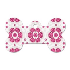 Sweety Pink Floral Pattern Dog Tag Bone (one Sided) by dflcprints