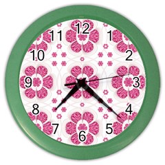 Sweety Pink Floral Pattern Wall Clock (color)