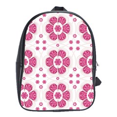 Sweety Pink Floral Pattern School Bag (large)