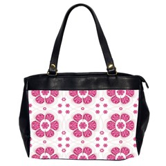 Sweety Pink Floral Pattern Oversize Office Handbag (two Sides) by dflcprints