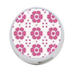 Sweety Pink Floral Pattern 4-port Usb Hub (one Side) by dflcprints