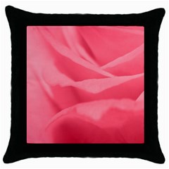 Pink Silk Effect  Black Throw Pillow Case