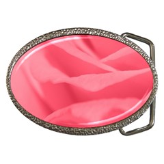 Pink Silk Effect  Belt Buckle (oval) by Colorfulart23