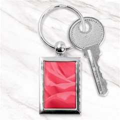 Pink Silk Effect  Key Chain (rectangle)