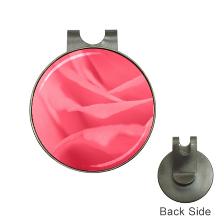 Pink Silk Effect  Hat Clip with Golf Ball Marker