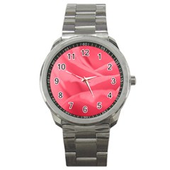 Pink Silk Effect  Sport Metal Watch by Colorfulart23