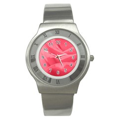 Pink Silk Effect  Stainless Steel Watch (slim) by Colorfulart23