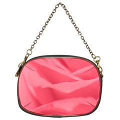 Pink Silk Effect  Chain Purse (one Side)