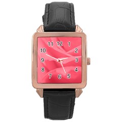 Pink Silk Effect  Rose Gold Leather Watch 