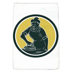 African American Woman Ironing Clothes Woodcut Removable Flap Cover (large)