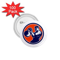 Bodybuilder Lifting Kettlebell Woodcut 1 75  Button (100 Pack)