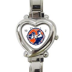 Bodybuilder Lifting Kettlebell Woodcut Heart Italian Charm Watch 