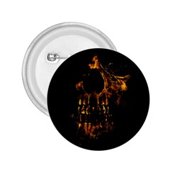 Skull Burning Digital Collage Illustration 2 25  Button