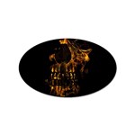 Skull Burning Digital Collage Illustration Sticker 10 Pack (Oval) Front