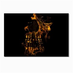 Skull Burning Digital Collage Illustration Postcards 5  X 7  (10 Pack) by dflcprints