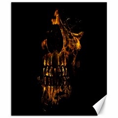 Skull Burning Digital Collage Illustration Canvas 8  X 10  (unframed)