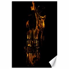 Skull Burning Digital Collage Illustration Canvas 12  X 18  (unframed)