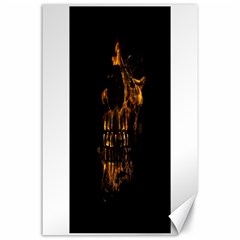 Skull Burning Digital Collage Illustration Canvas 24  X 36  (unframed)