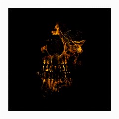 Skull Burning Digital Collage Illustration Glasses Cloth (medium, Two Sided) by dflcprints