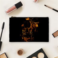 Skull Burning Digital Collage Illustration Cosmetic Bag (medium) by dflcprints