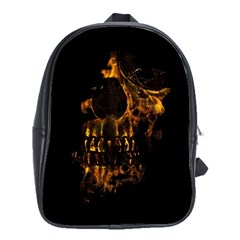 Skull Burning Digital Collage Illustration School Bag (large) by dflcprints