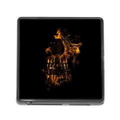 Skull Burning Digital Collage Illustration Memory Card Reader With Storage (square)