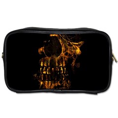 Skull Burning Digital Collage Illustration Travel Toiletry Bag (one Side) by dflcprints