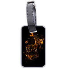 Skull Burning Digital Collage Illustration Luggage Tag (two Sides) by dflcprints