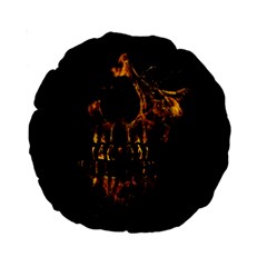 Skull Burning Digital Collage Illustration 15  Premium Round Cushion  by dflcprints