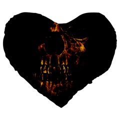 Skull Burning Digital Collage Illustration 19  Premium Heart Shape Cushion by dflcprints