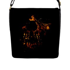 Skull Burning Digital Collage Illustration Flap Closure Messenger Bag (large) by dflcprints