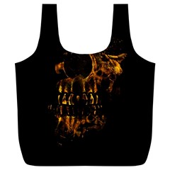 Skull Burning Digital Collage Illustration Reusable Bag (xl)