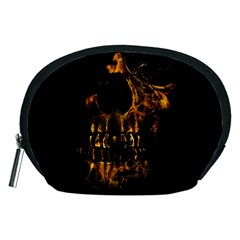 Skull Burning Digital Collage Illustration Accessory Pouch (medium)