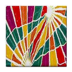 Multicolored Vibrations Ceramic Tile by dflcprints