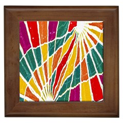 Multicolored Vibrations Framed Ceramic Tile by dflcprints