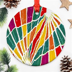 Multicolored Vibrations Round Ornament by dflcprints