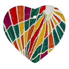 Multicolored Vibrations Heart Ornament by dflcprints