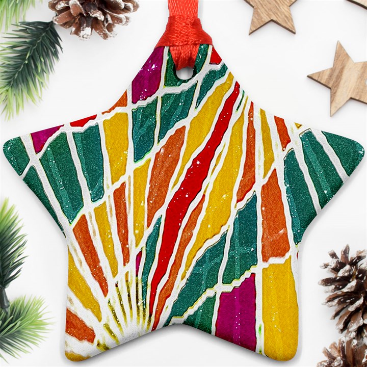 Multicolored Vibrations Star Ornament