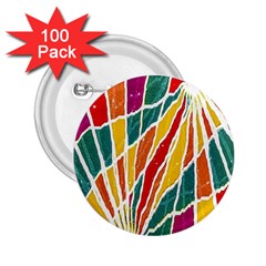 Multicolored Vibrations 2 25  Button (100 Pack) by dflcprints