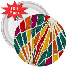 Multicolored Vibrations 3  Button (100 Pack) by dflcprints