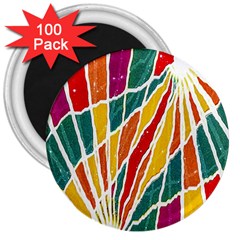 Multicolored Vibrations 3  Button Magnet (100 Pack)