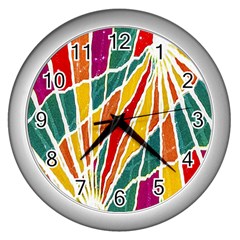 Multicolored Vibrations Wall Clock (silver) by dflcprints