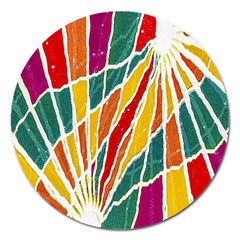 Multicolored Vibrations Magnet 5  (round) by dflcprints