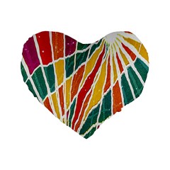 Multicolored Vibrations 16  Premium Heart Shape Cushion  by dflcprints