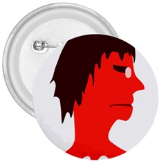 Monster With Men Head Illustration 3  Button by dflcprints